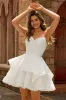 Strapless White Corset A Line Short Homecoming Dress sold by Zapaka