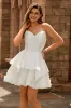 Strapless White Corset A Line Short Homecoming Dress sold by Zapaka