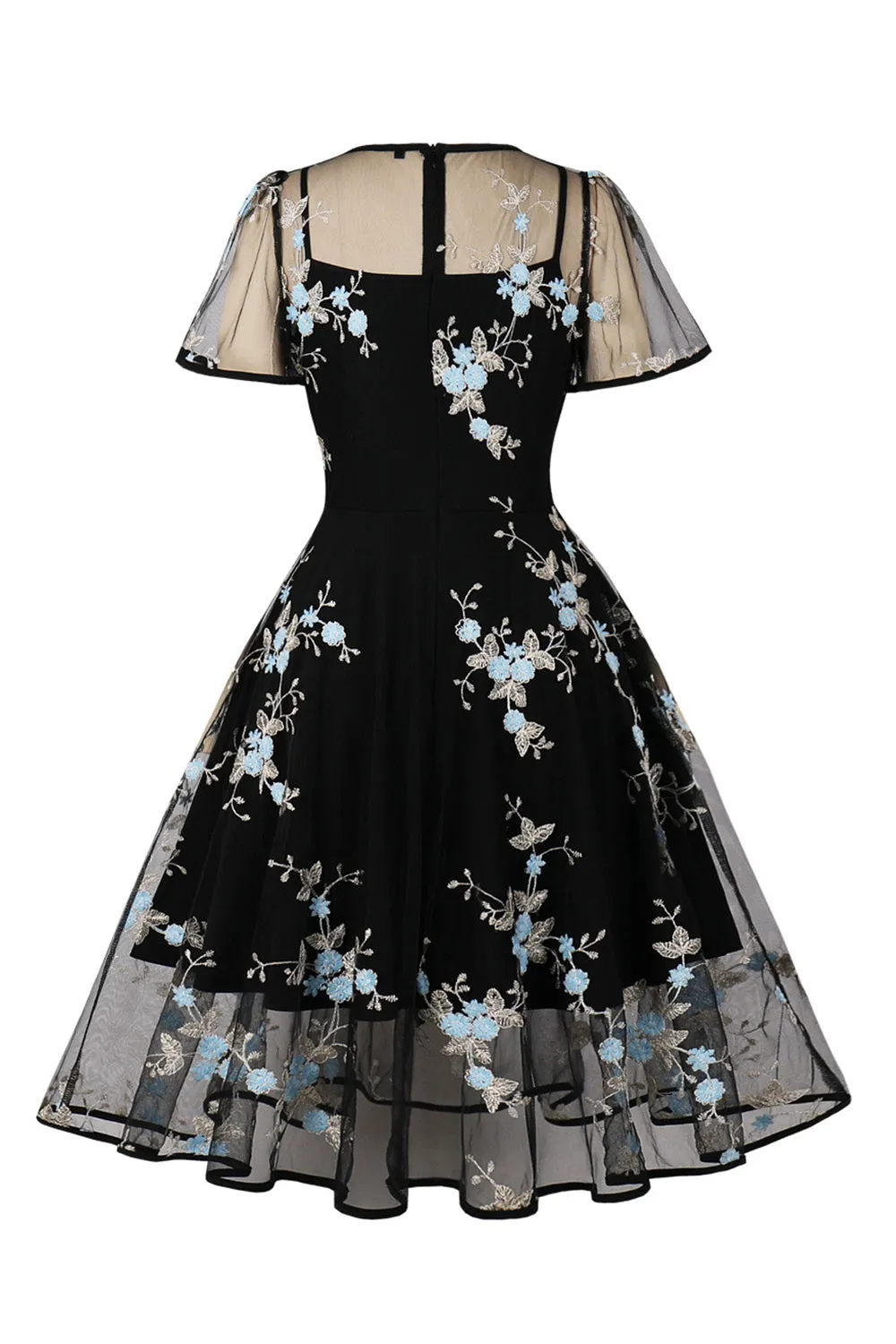 Swing Black 1950s Dress with Embroidery sold by Zapaka product image thumbnail 2