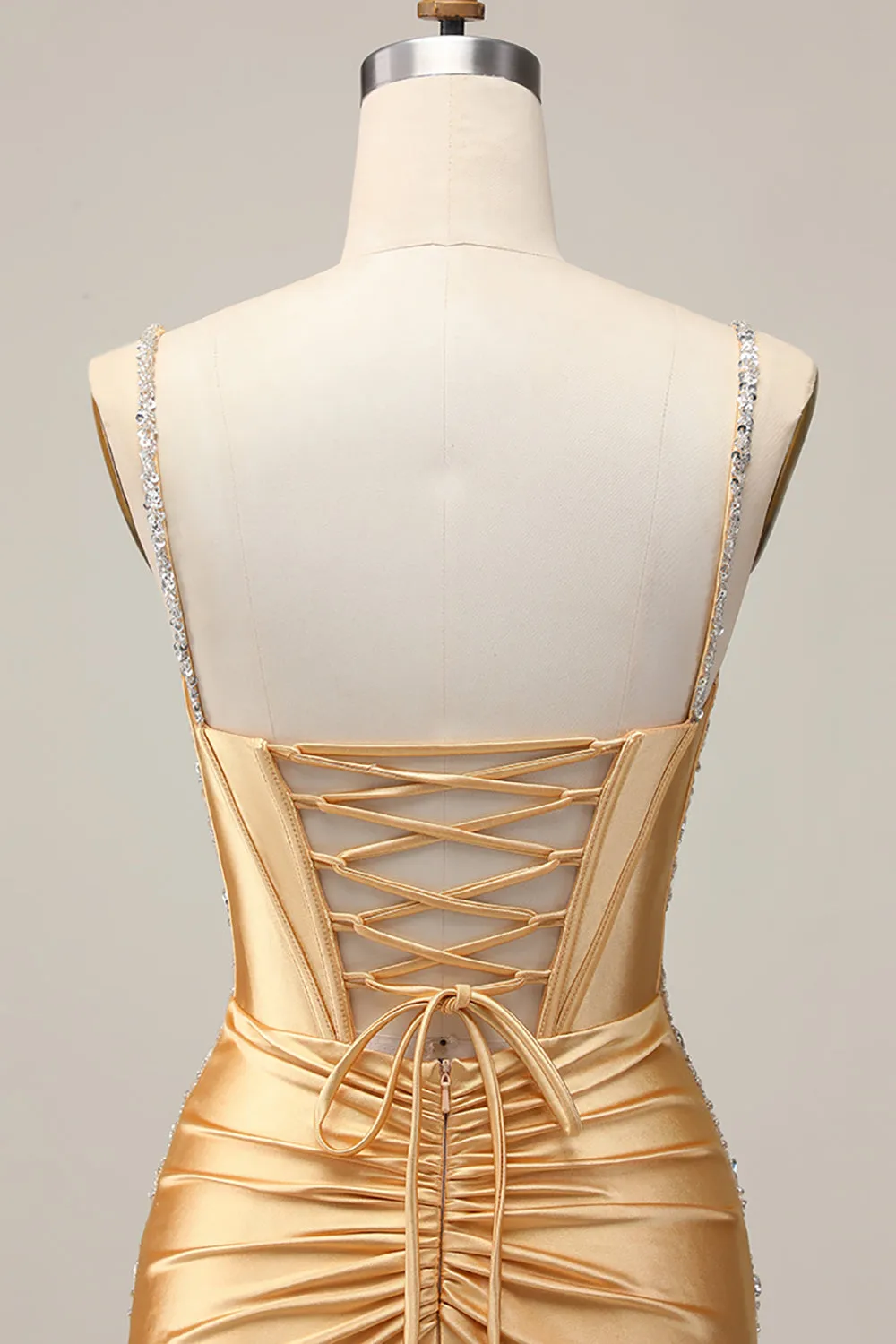 Golden Bodycon Corset Beaded Homecoming Dress sold by Zapaka product image thumbnail 5