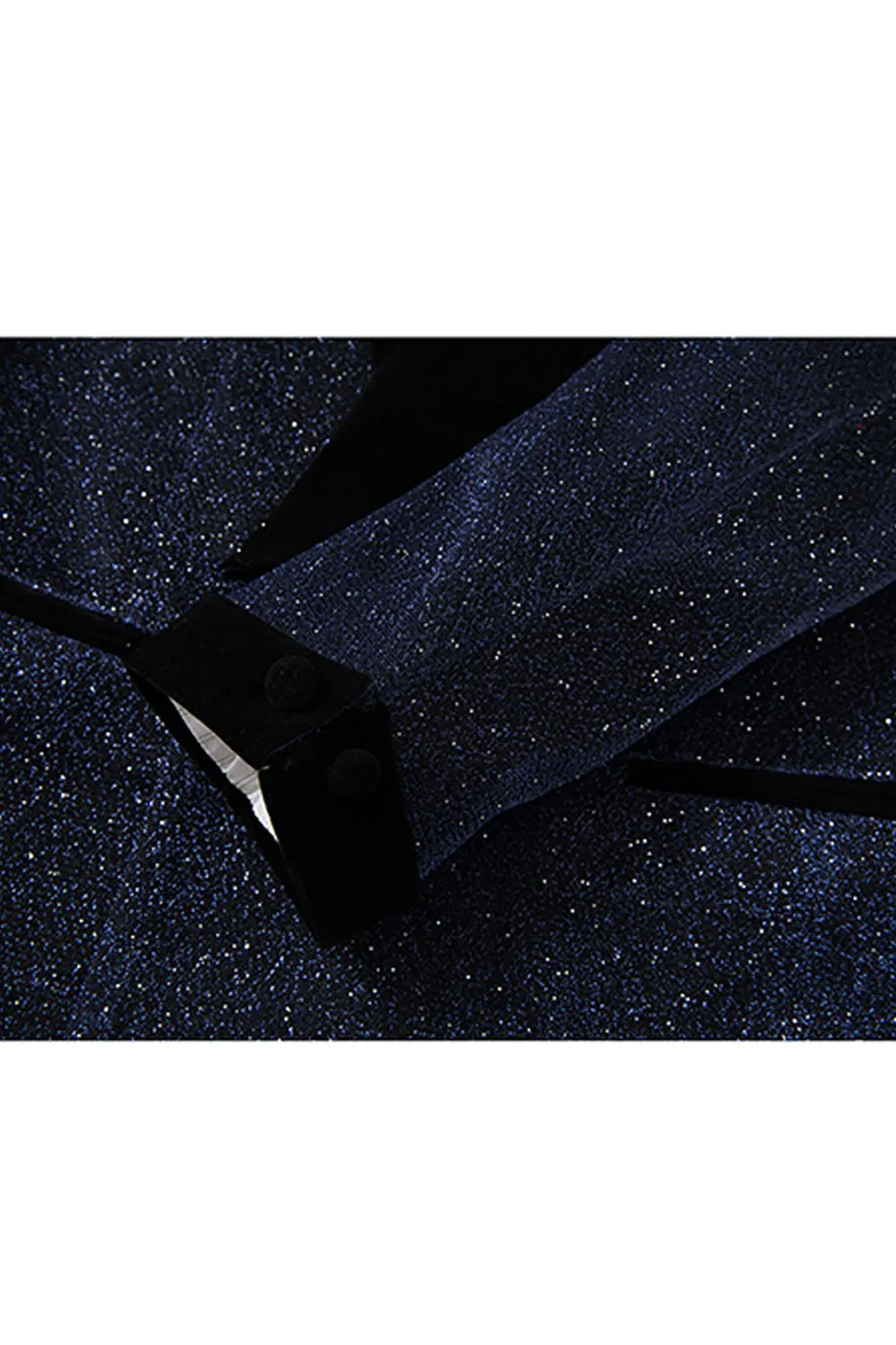 Sparkly Navy Sequin Shawl Lapel 2 Pieces Slim Fit Men's Prom Suits sold by Zapaka product image thumbnail 5