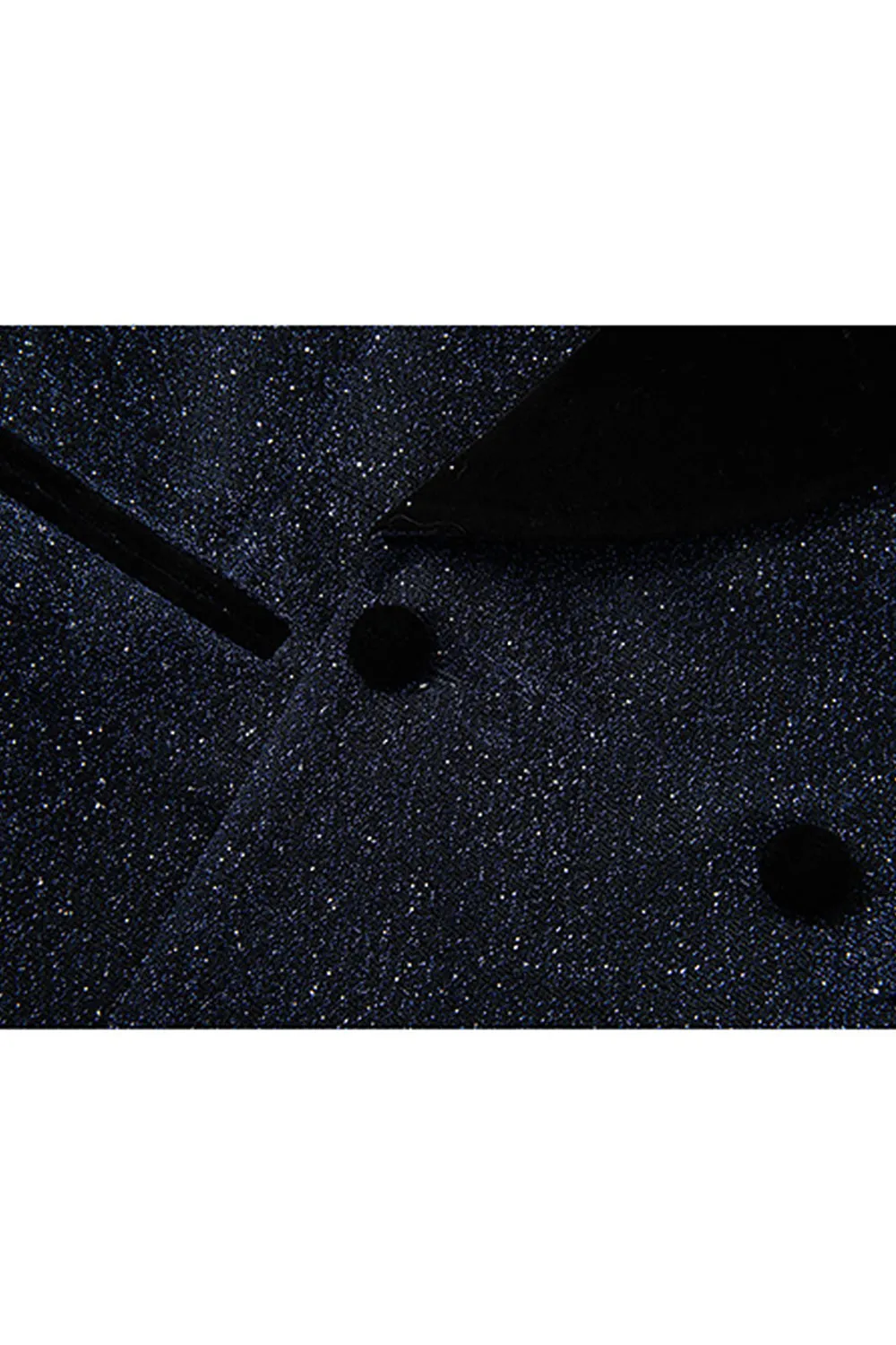 Sparkly Navy Sequin Shawl Lapel 2 Pieces Slim Fit Men's Prom Suits sold by Zapaka product image thumbnail 4