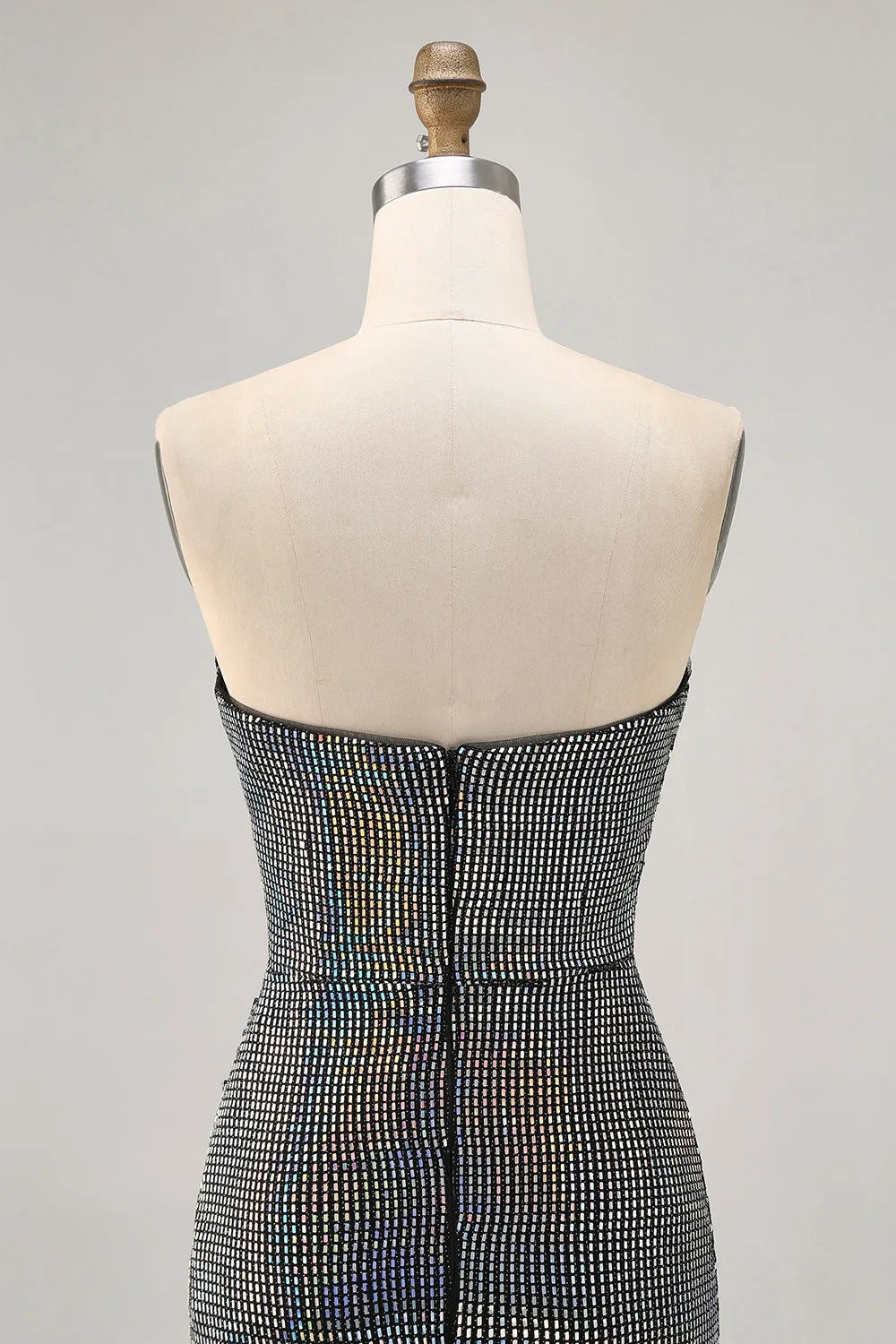 Sparkly Black Strapless Tight Short Homecoming Dress with Sequins sold by Zapaka product image thumbnail 5