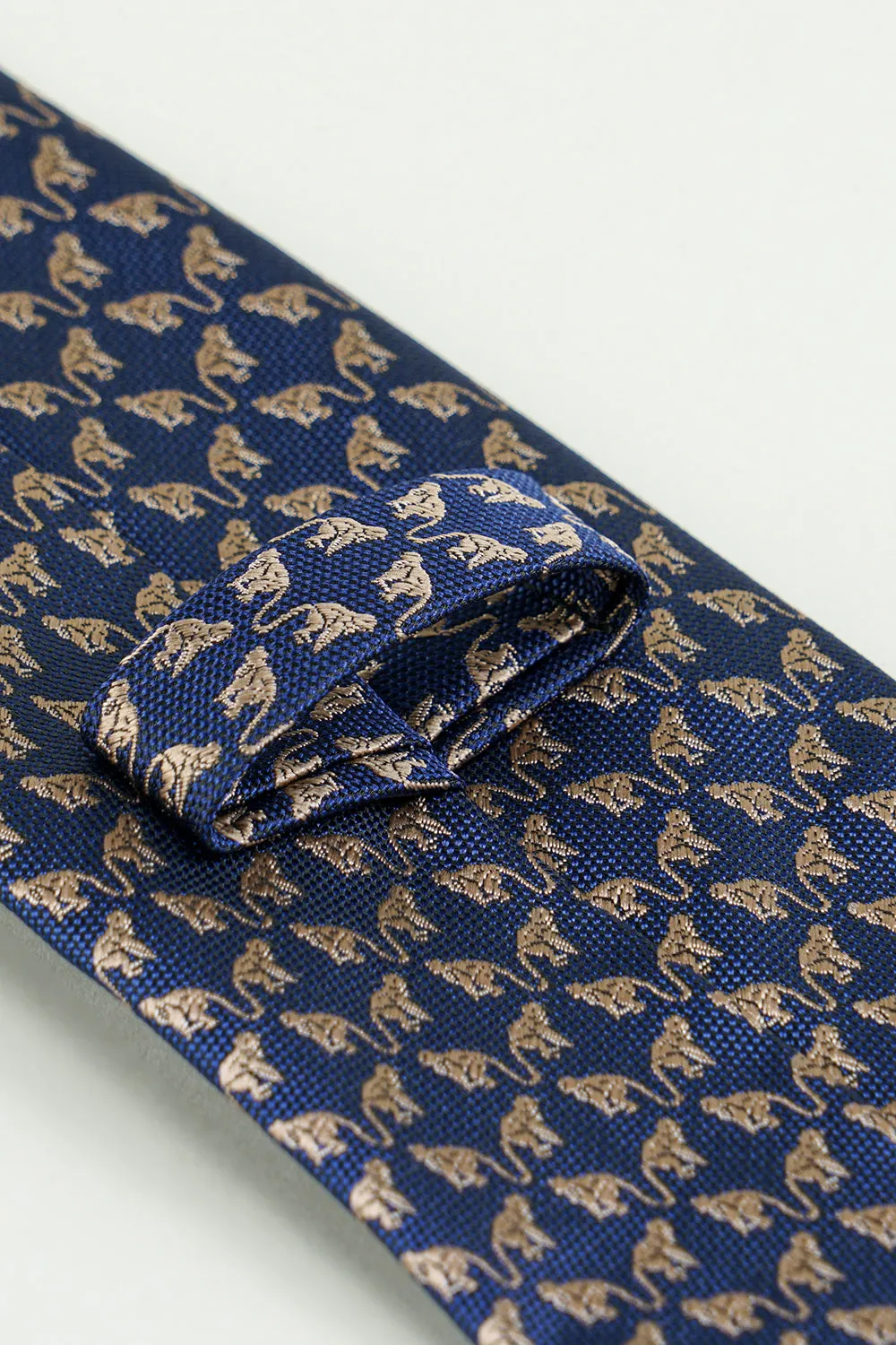 Navy Printed Jacquard Satin Formal Tie sold by Zapaka product image thumbnail 5