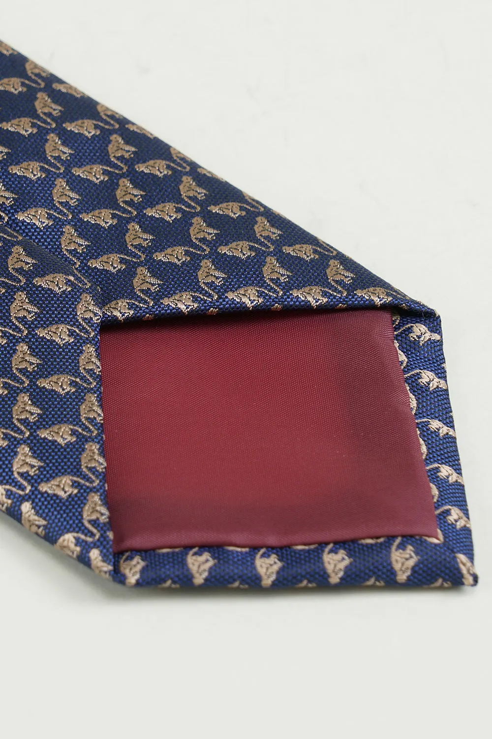 Navy Printed Jacquard Satin Formal Tie sold by Zapaka product image thumbnail 2