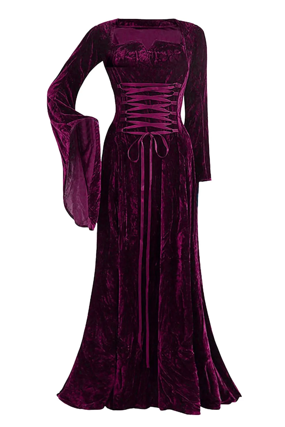 Velvet Long Sleeves Halloween Dress sold by Zapaka product image thumbnail 4
