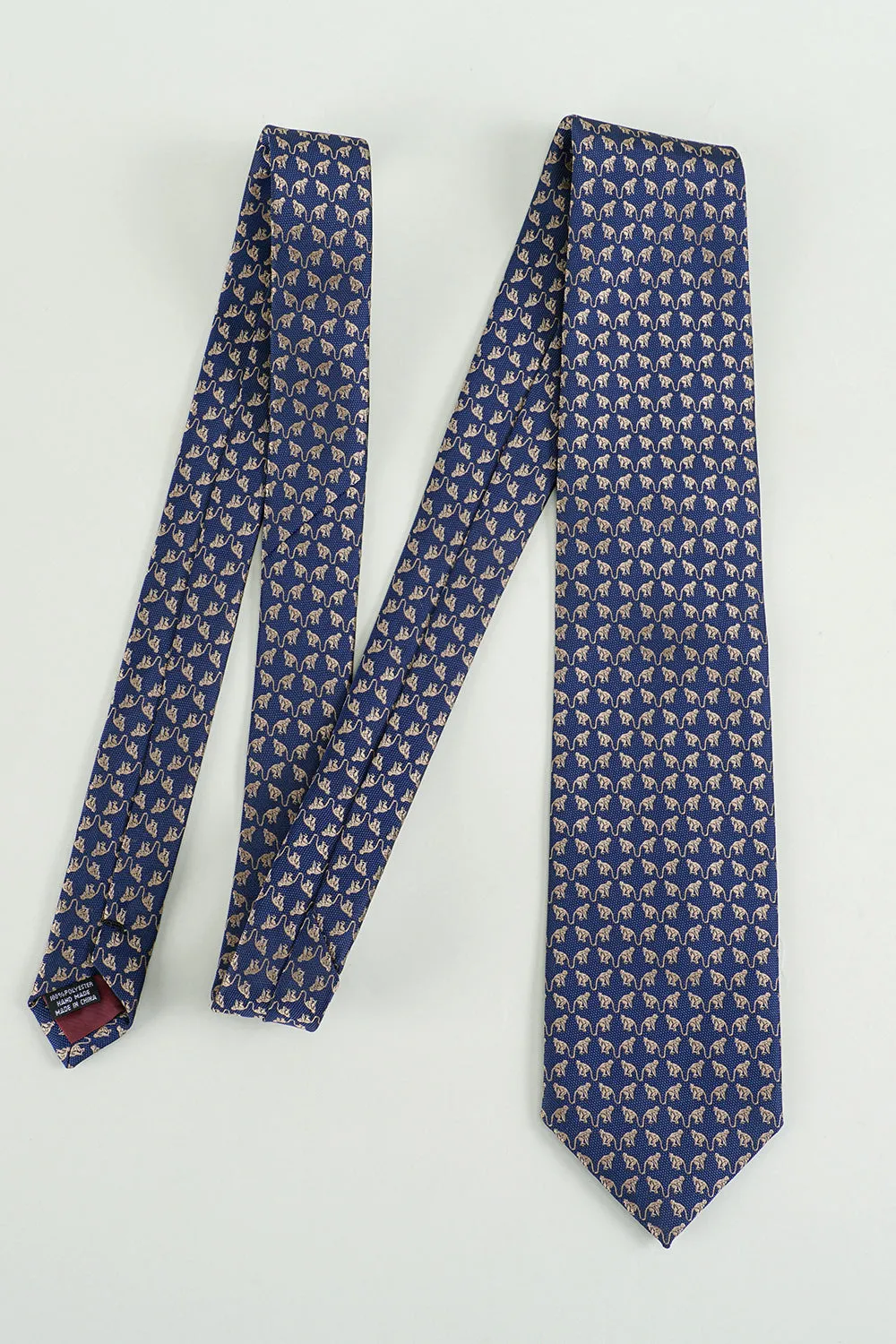 Navy Printed Jacquard Satin Formal Tie sold by Zapaka product image thumbnail 4