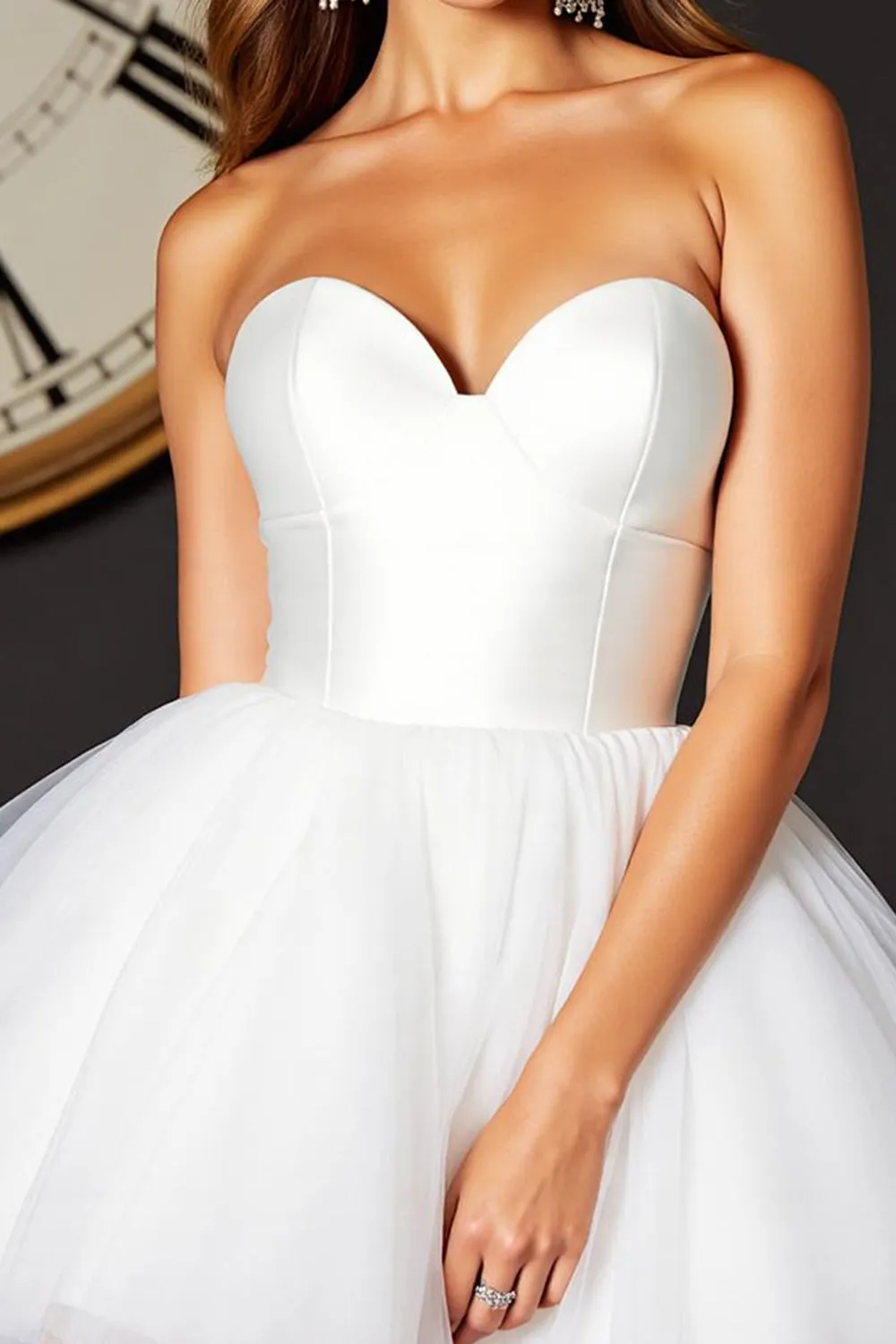 A Line Strapless Short White Homecoming Dress sold by Zapaka product image thumbnail 3
