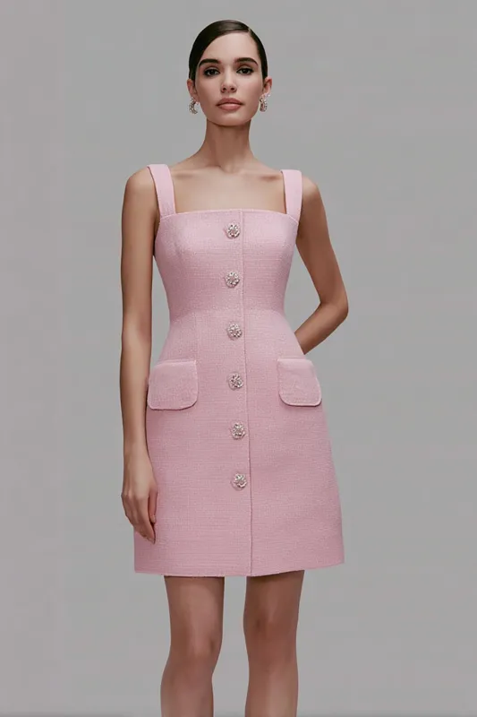 Square Sheath Pink Work Dress sold by Zapaka