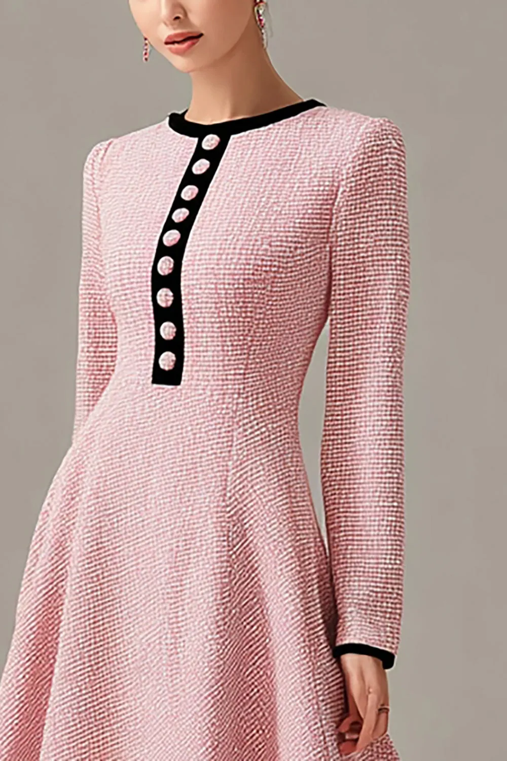 Pink A Line Bateau Midi Work Dress sold by Zapaka product image thumbnail 2