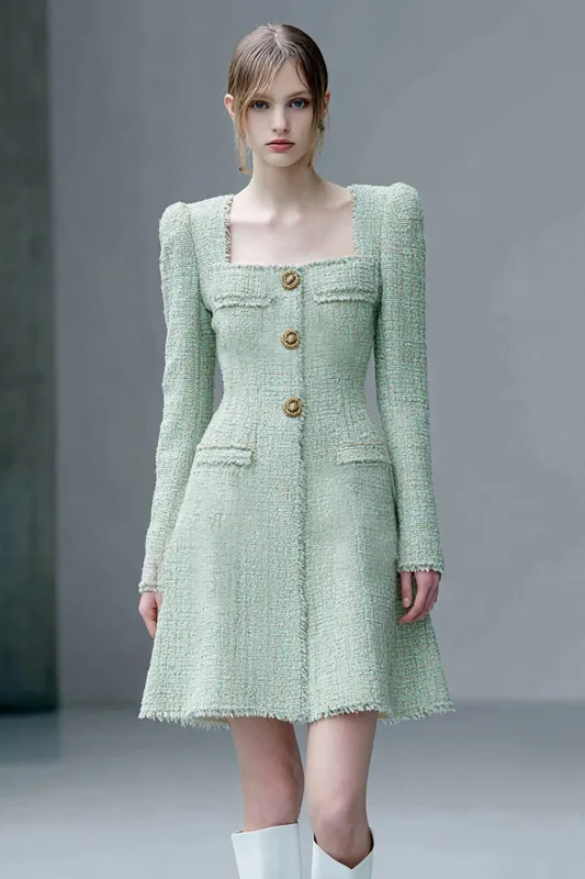A Line Short Mint Green Work Dress sold by Zapaka