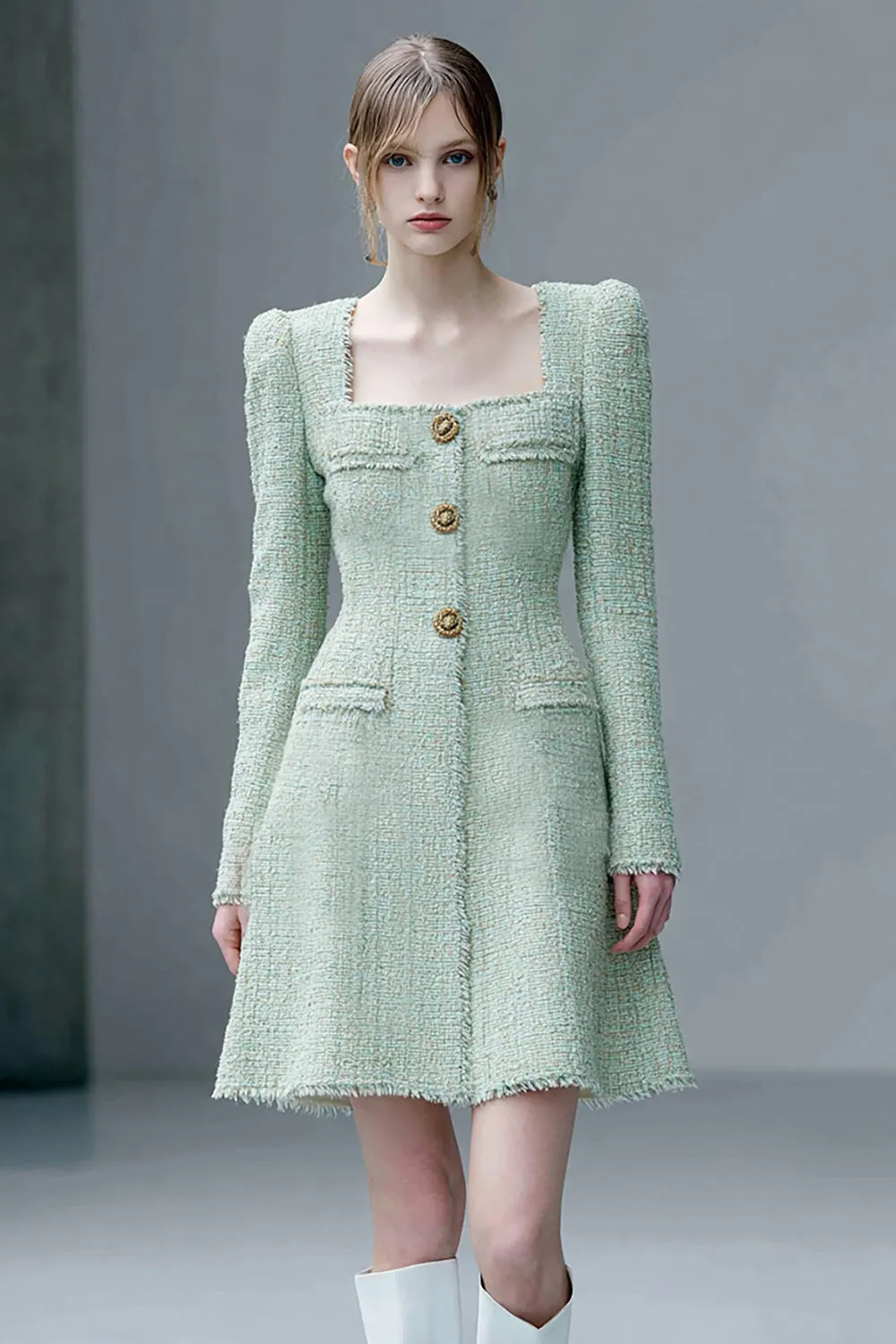 A Line Short Mint Green Work Dress sold by Zapaka