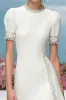 Fitted A Line Round Neck Short White Homecoming Dress sold by Zapaka