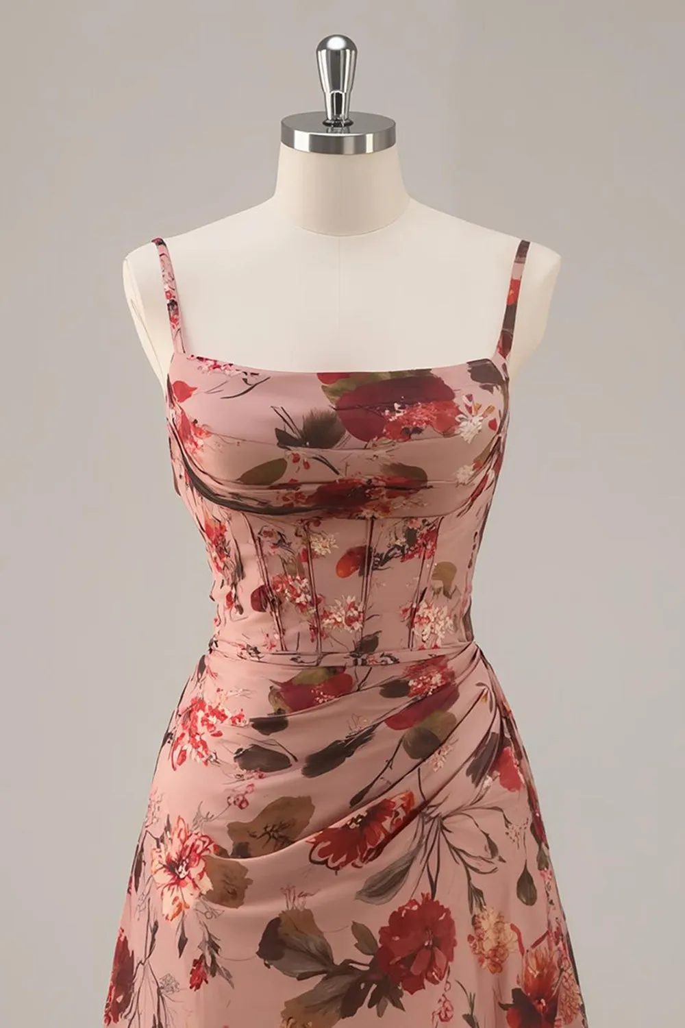 Printed A Line Dusty Rose Corset Homecoming Dress sold by Zapaka product image thumbnail 3