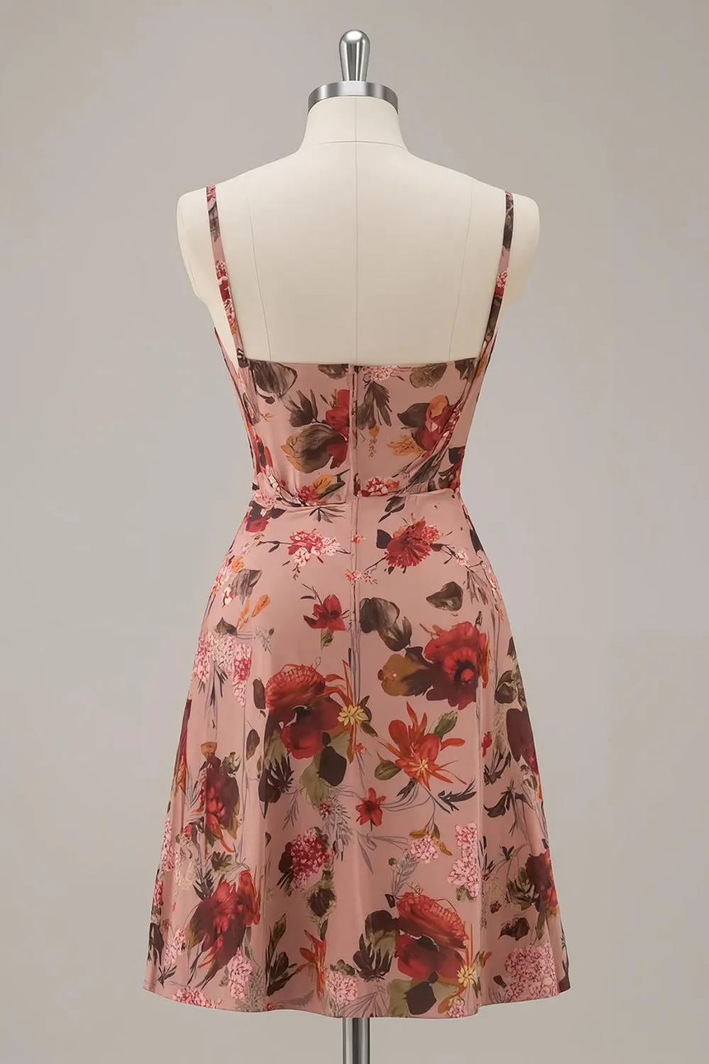 Printed A Line Dusty Rose Corset Homecoming Dress sold by Zapaka product image thumbnail 2