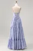 Blue Flower A-Line Beaded Wedding Guest Dress with Slit sold by Zapaka