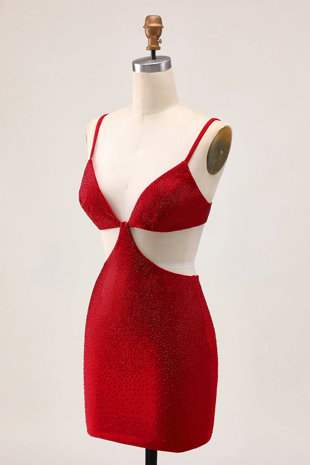 Chic Red Bodycon Beaded Cut Out Homecoming Dress sold by Zapaka product image thumbnail 5