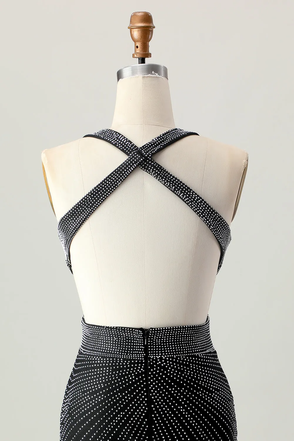 Black Bodycon V-Neck Beaded Homecoming Dress sold by Zapaka product image thumbnail 5