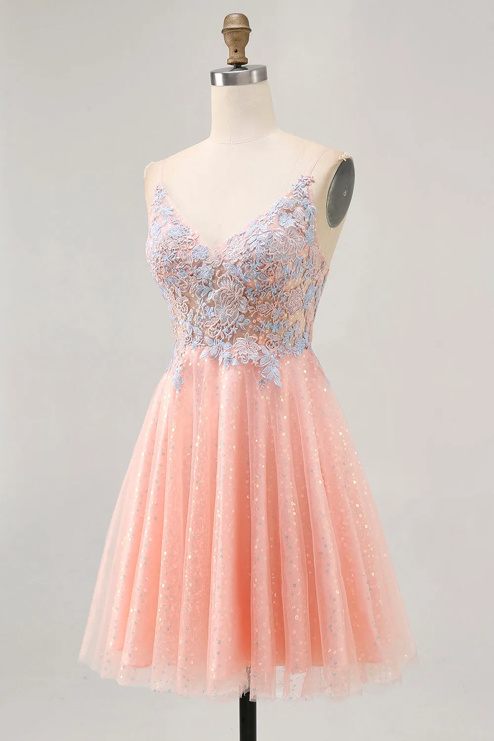 Blush A Line Sequins Appliqued Short Homecoming Dress sold by Zapaka product image thumbnail 3