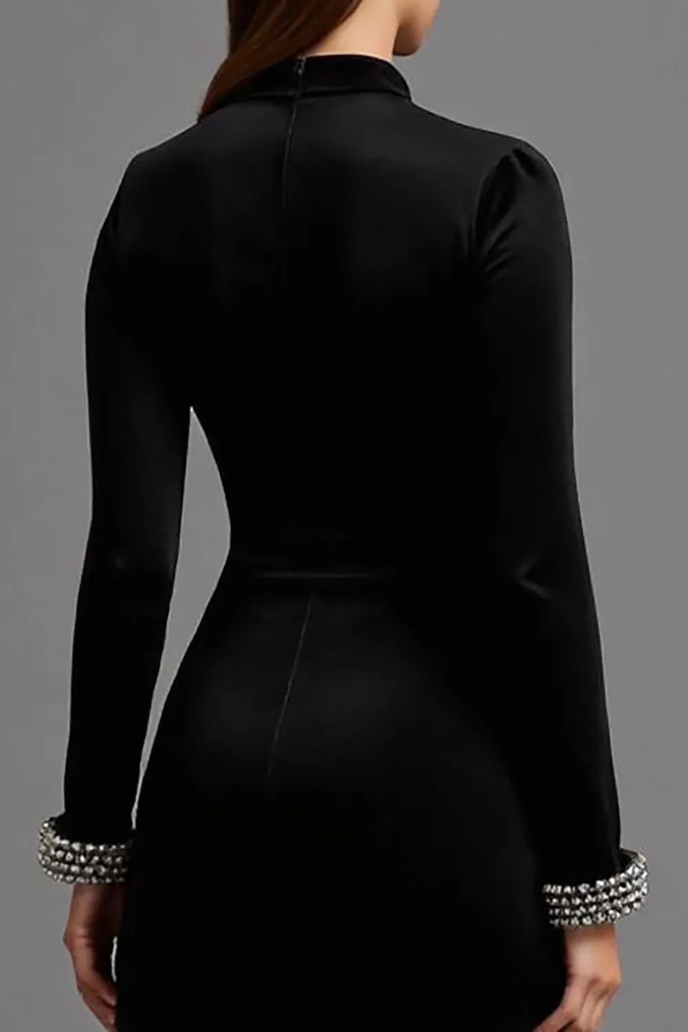 Black Velvet High-Low Formal Dress sold by Zapaka product image thumbnail 4
