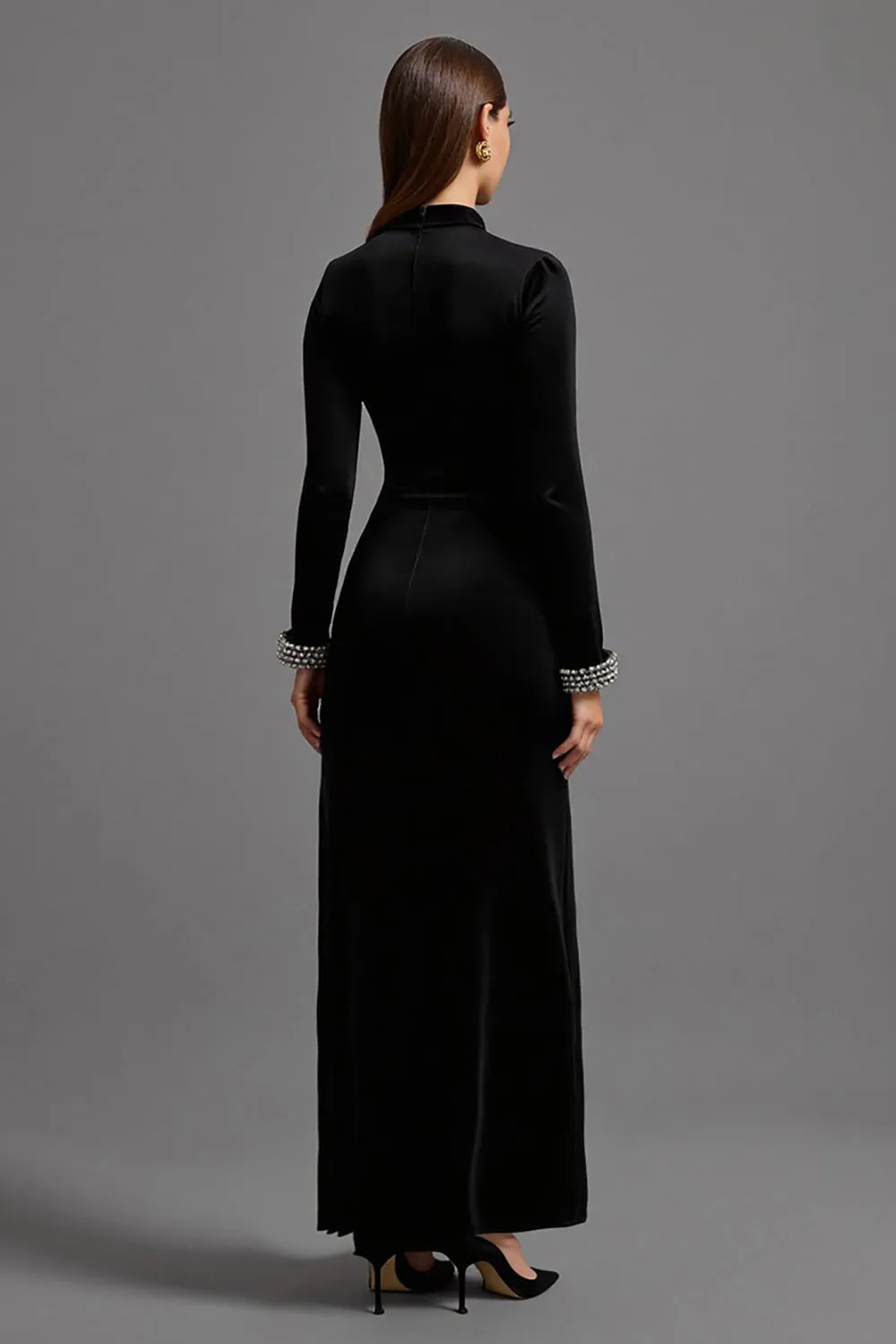Black Velvet High-Low Formal Dress sold by Zapaka product image thumbnail 2