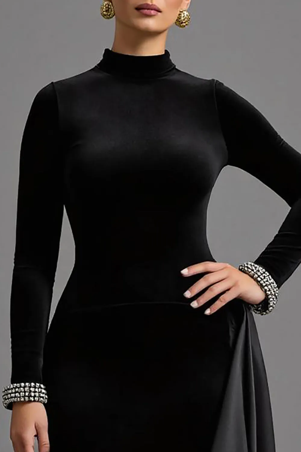 Black Velvet High-Low Formal Dress sold by Zapaka product image thumbnail 3