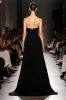Black A-Line Strapless Velvet Evening Dress sold by Zapaka