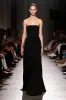 Black A-Line Strapless Velvet Evening Dress sold by Zapaka