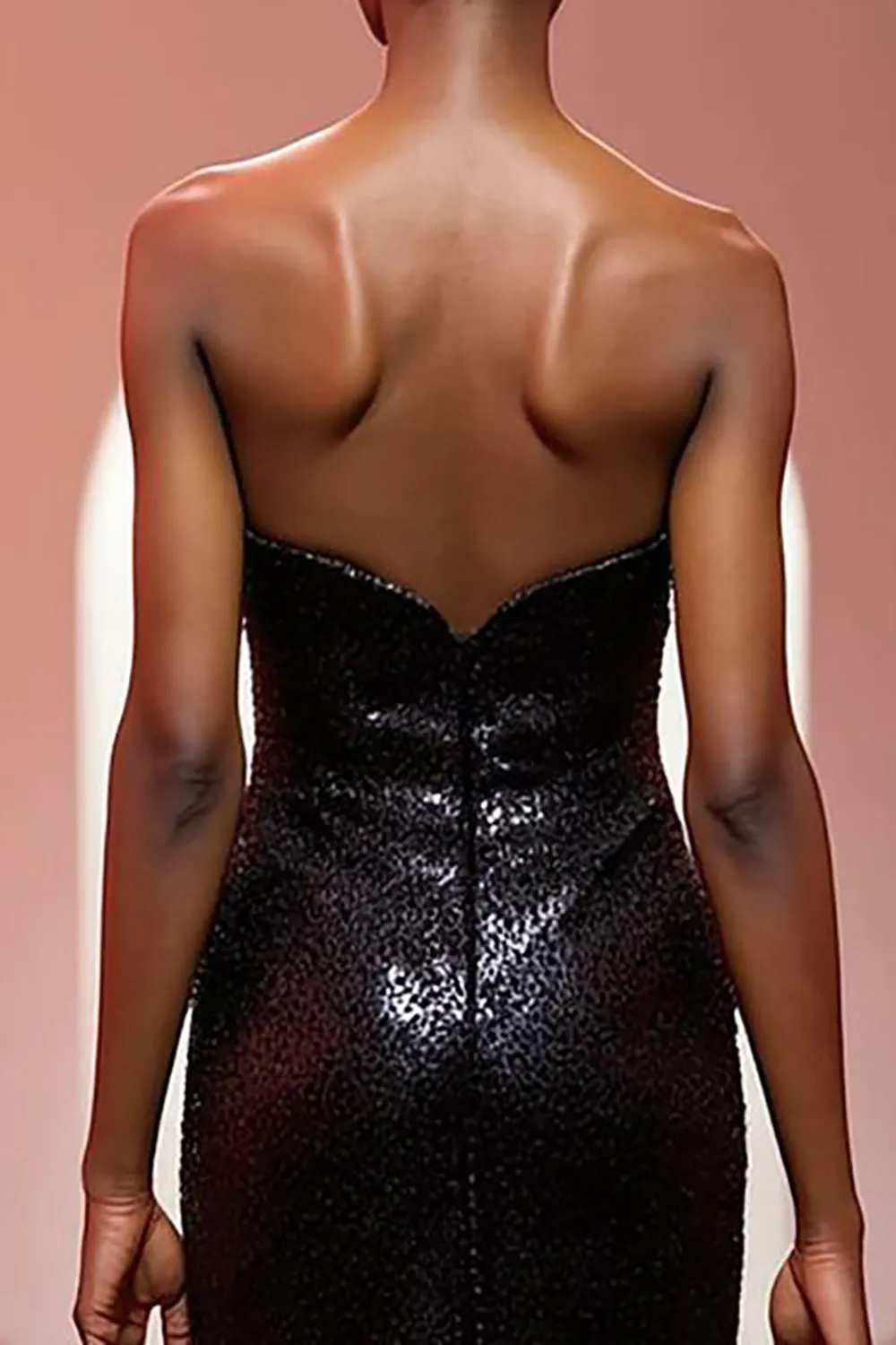 Sparkly Black A-Line Strapless Evening Dress sold by Zapaka product image thumbnail 3