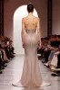 Mermaid Strapless Sparkly Champagne Long Evening Dress with Sequins sold by Zapaka