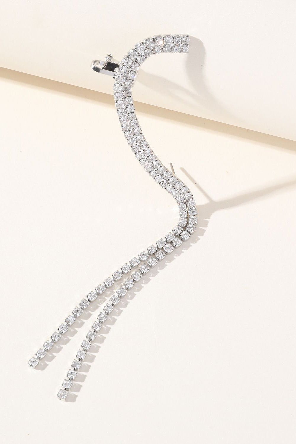 Rhinestones Tassel Long Earrings sold by Zapaka product image thumbnail 3