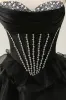 Black Strapless Corset Tiered A Line Short Homecoming Dress with Beading sold by Zapaka
