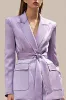 2 Piece Lilac Peak Lapel Satin Business Suits with Sash sold by Zapaka