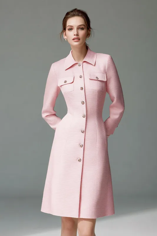 Pink A Line Collar Neck Short Blazer Dress sold by Zapaka