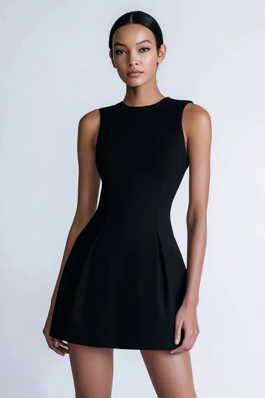 Bodycon Round Neck Little Black Dress sold by Zapaka