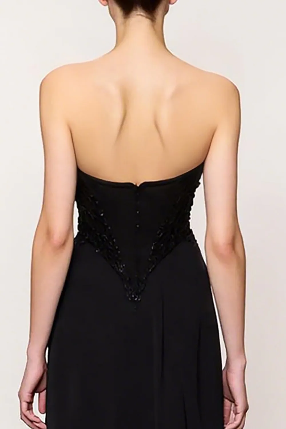 Sweetheart Simple Black Sheath Long Evening Dress with Slit sold by Zapaka product image thumbnail 4