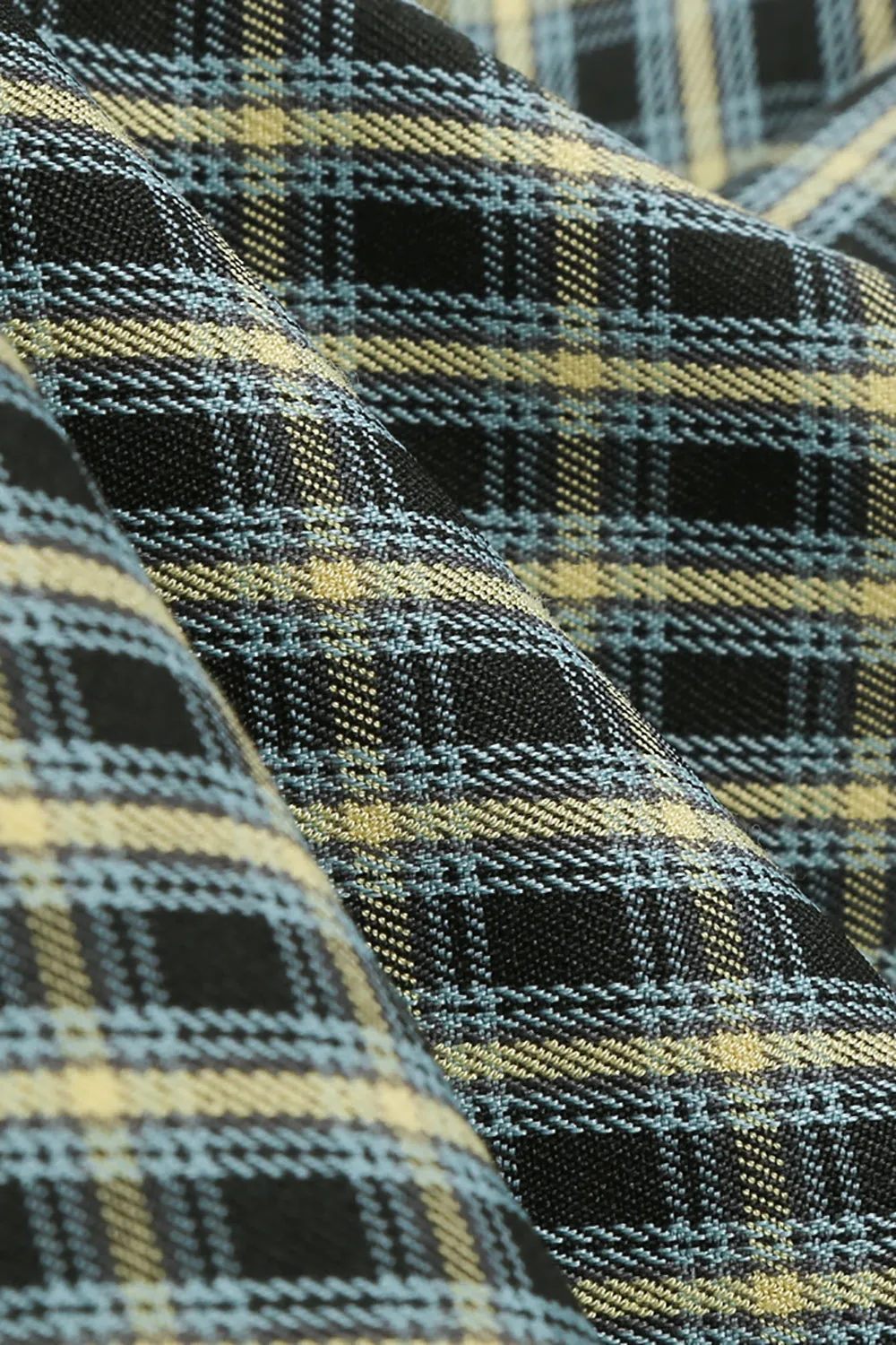 A Line V Neck Green Grid 1950s Dress with 3/4 Sleeves sold by Zapaka product image thumbnail 5