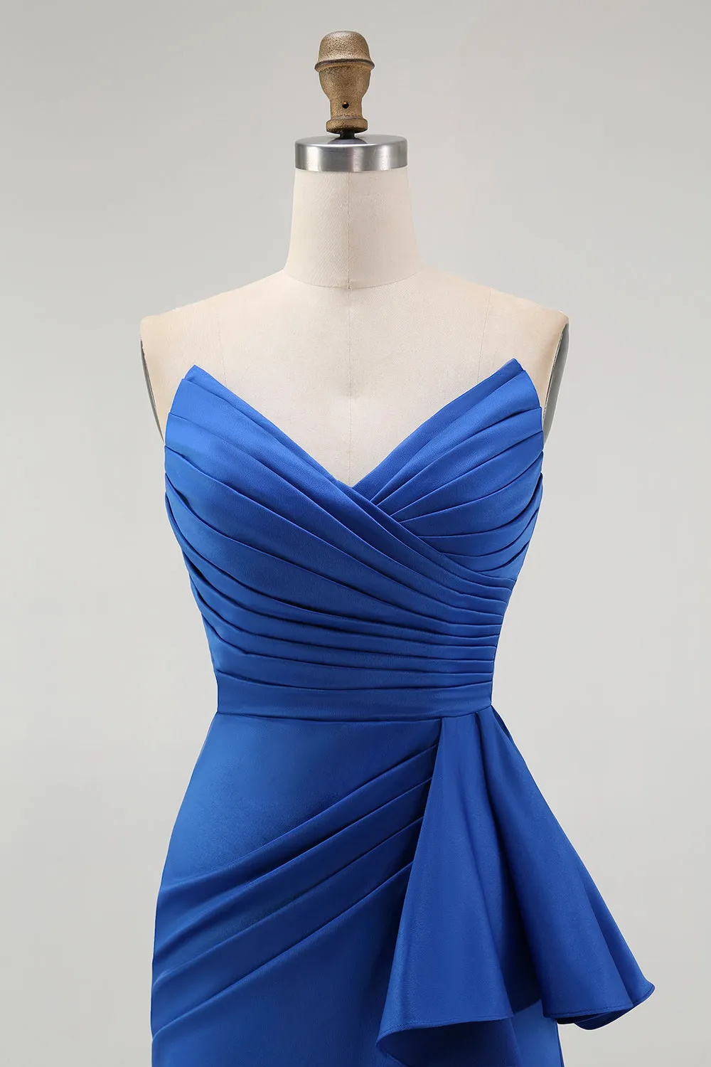 Strapless Royal Blue Mermaid Prom Dress with Sash sold by Zapaka product image thumbnail 4