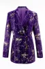 Purple 2 Piece Notched Lapel Women Prom Suits with Sleeves sold by Zapaka