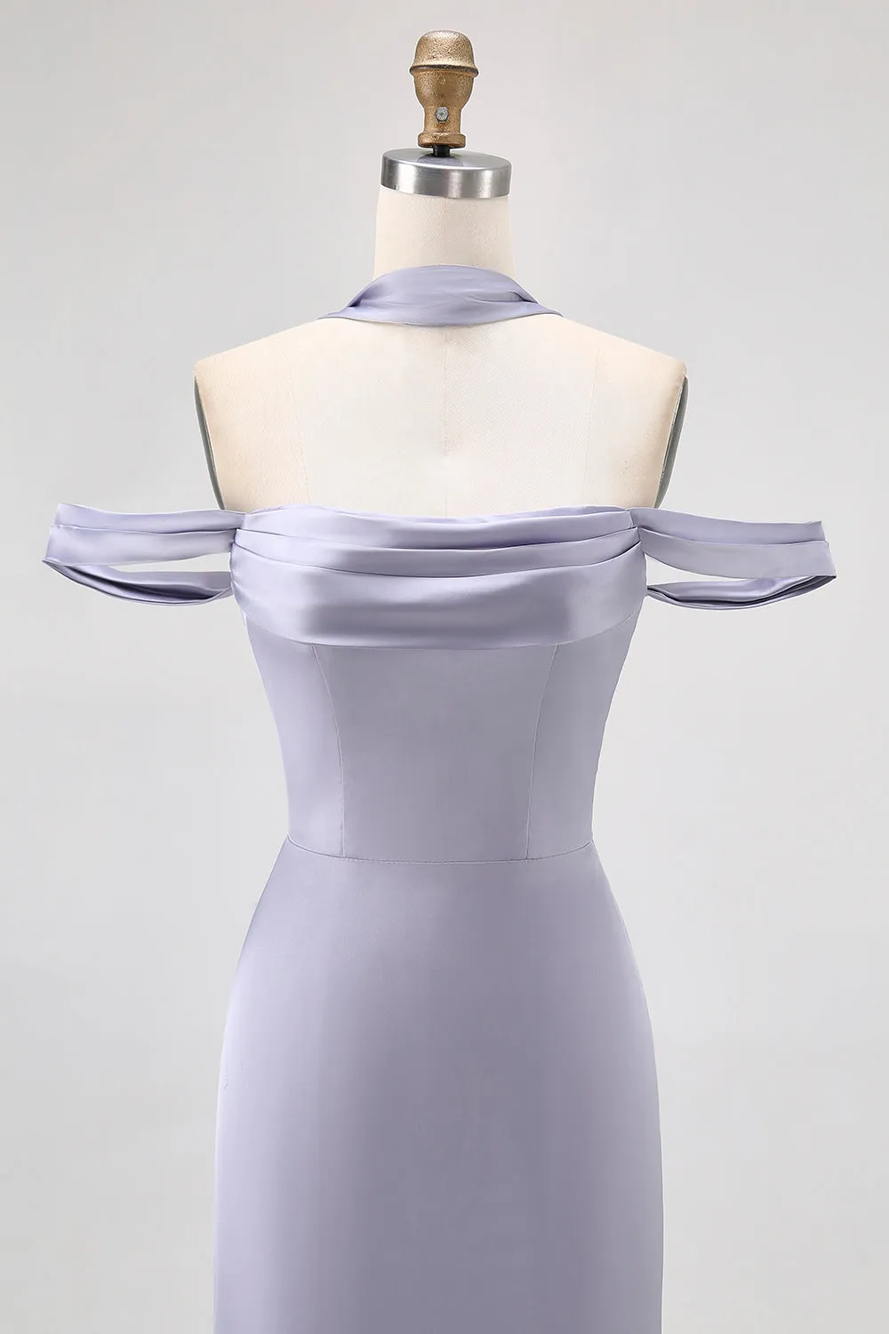 Off The Shoulder Dusty Blue Mermaid Bridesmaid Dress sold by Zapaka product image thumbnail 4