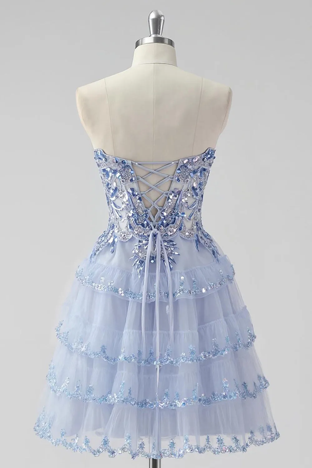 Larvender Strapless Tiered A Line Homecoming Dress sold by Zapaka product image thumbnail 2
