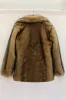 Notched Lapel Camel Long Sleeve Men's Faux Fur Coat sold by Zapaka