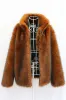 Brown Warm Thickened Faux Fur Short Men's Coat sold by Zapaka
