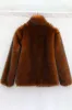 Brown Warm Thickened Faux Fur Short Men's Coat sold by Zapaka