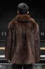 Brown Warm Thickened Faux Fur Short Men's Coat sold by Zapaka