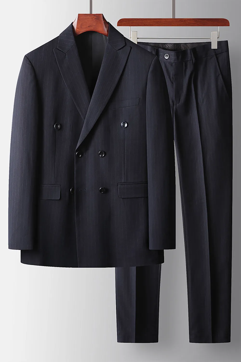 Navy Peak Lapel 2 Pieces Men's Formal Suits sold by Zapaka