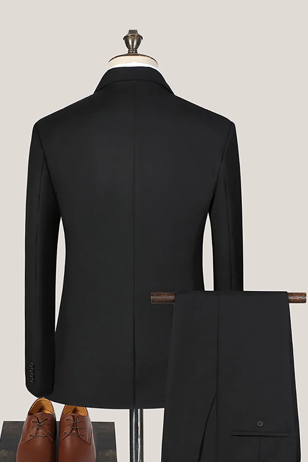 Men's Black Notched Lapel 3 Pieces Slim Fit Suits sold by Zapaka product image thumbnail 2