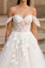 Lace Off the Shoulder Corset Appliques A Line Wedding Dress sold by Zapaka