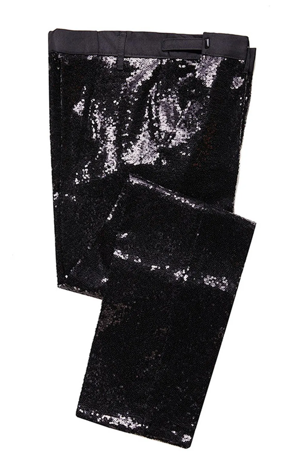 Black Sequins 2 Piece Peak Lapel Men's Prom Suits sold by Zapaka product image thumbnail 4