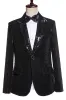 Black Sequins 2 Piece Peak Lapel Men's Prom Suits sold by Zapaka